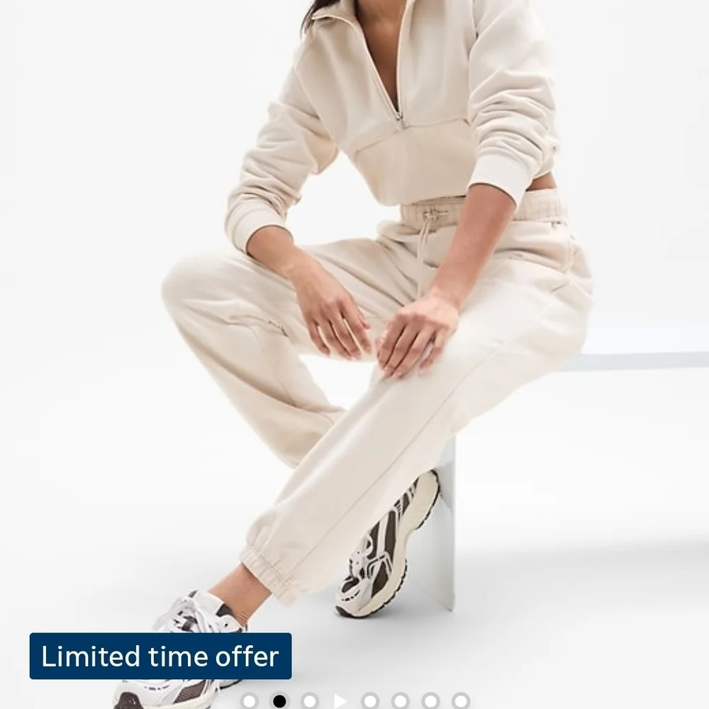 Athleta Cream Track Pants - Picture 1 of 4